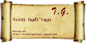 Toldi Györgyi névjegykártya